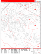 Missouri City Digital Map Red Line Style